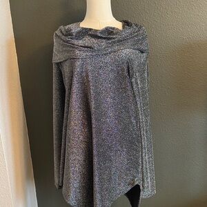 Karen Kane Sparkly Gray Off-Shoulder Top